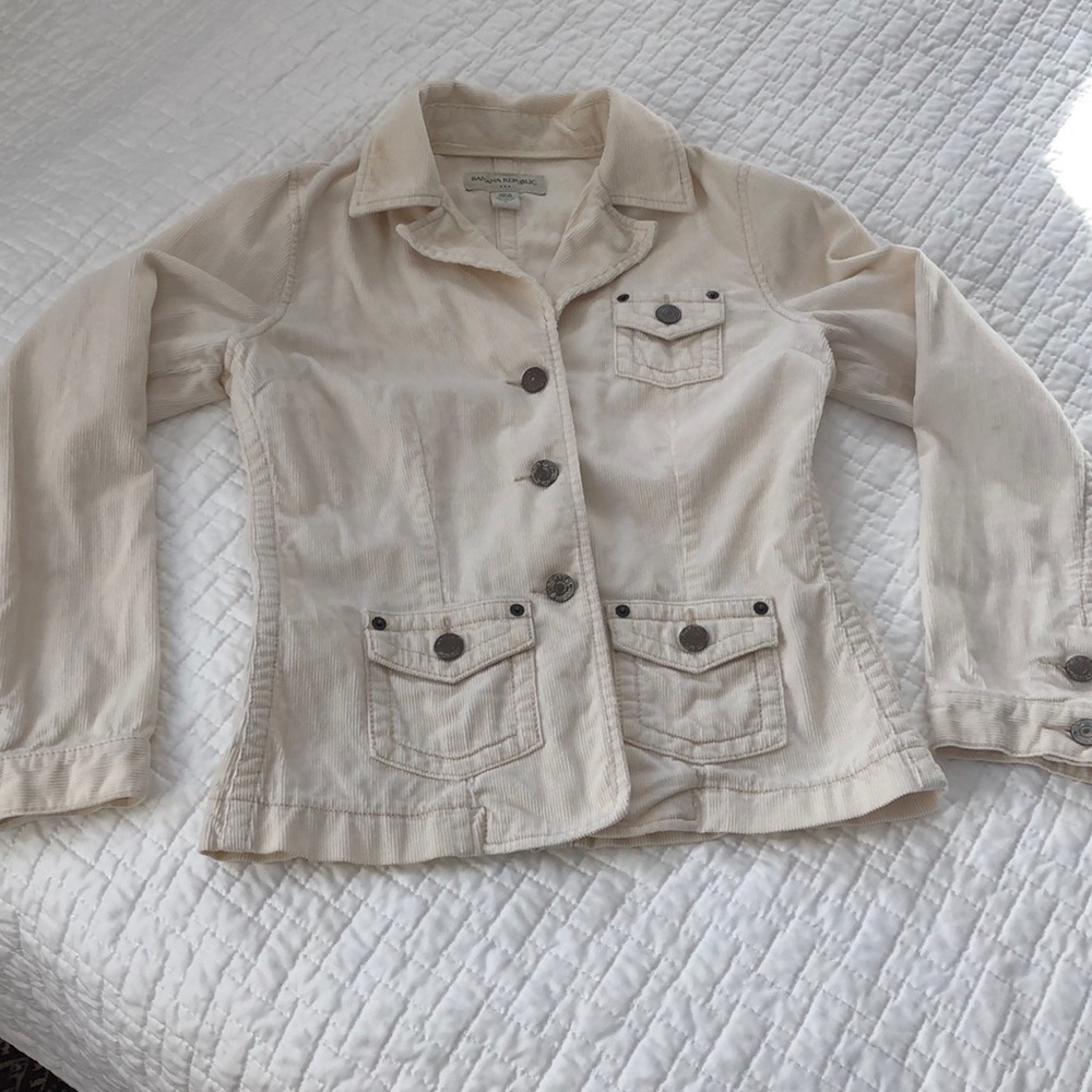 EUC Banana Republic Cream Cotton Corduroy Jacket
